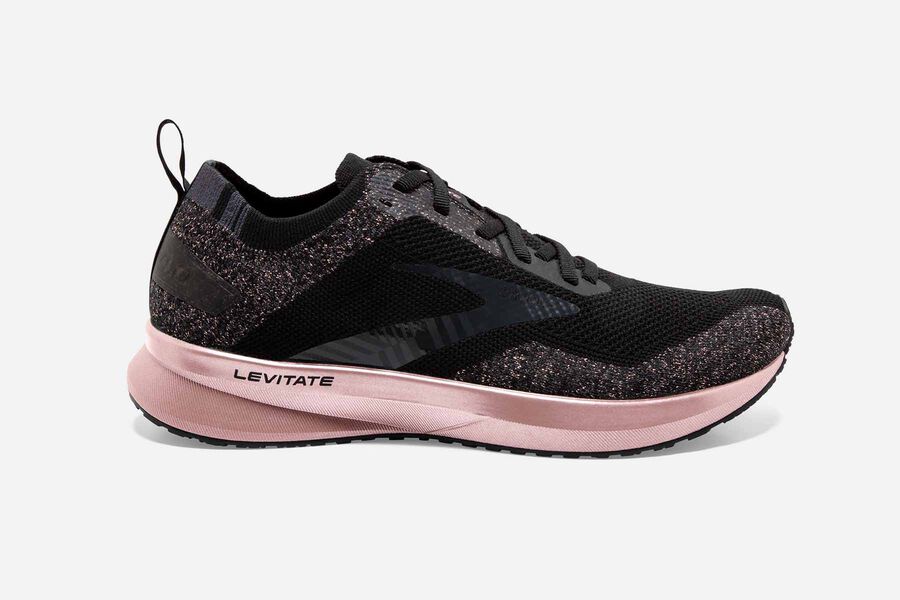 Brooks Levitate 4 Road Running Shoes Womens - Black/Pink - IXMFP-2307